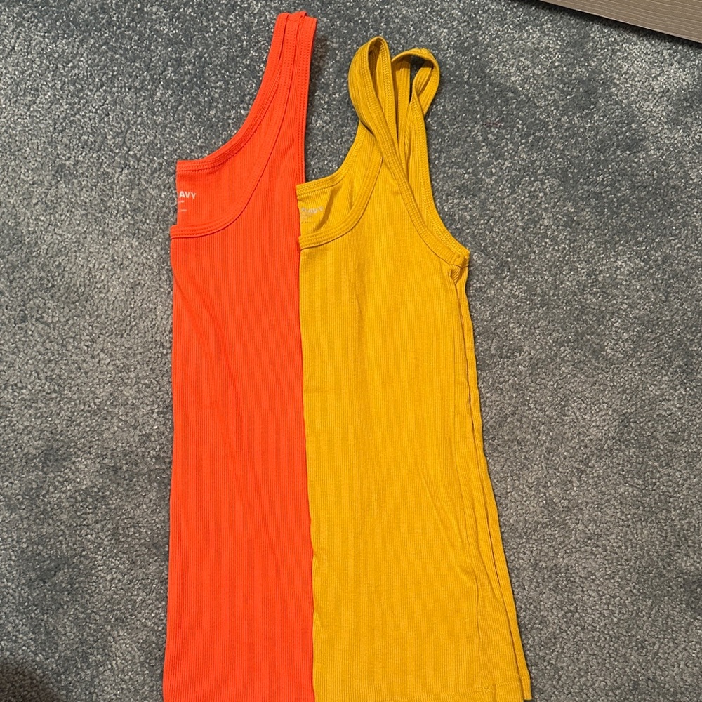 Old Navy Orange and Yellow Tank Tops